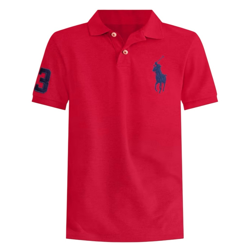 NWT Polo Ralph Lauren Mens Red Shirt Polo Short Sleeve Big Pony Large Pique Knit